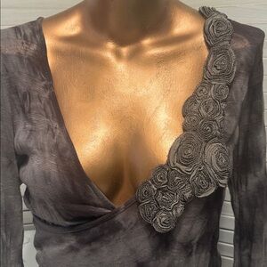 Daytrip Wrap Style Long Sleeve Top. Large